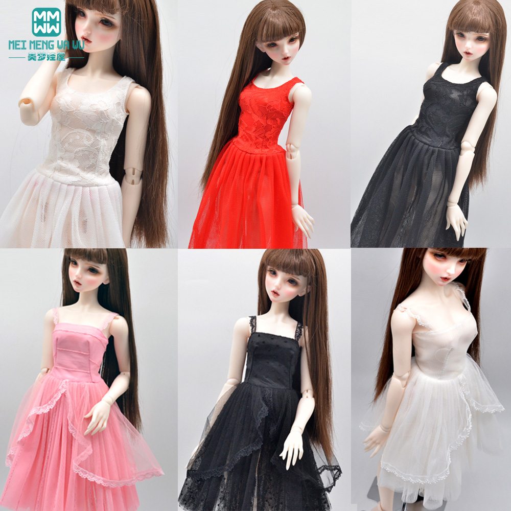 BJD Poppenkleding 58-60CM 1/3 Mode DD SD Poppen Speelgoed Ball Jointed Doll Mode Kanten Jurk Zwart, Wit, Roze, Rood