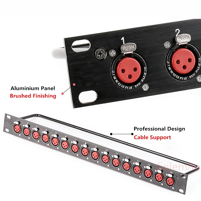 Rack Patch Panel 8 12 16 Way XLR Vrouwelijke Connector 1U Flight Case Mount Voor Professionele Luidspreker Audio Kabel Dj Mixer
