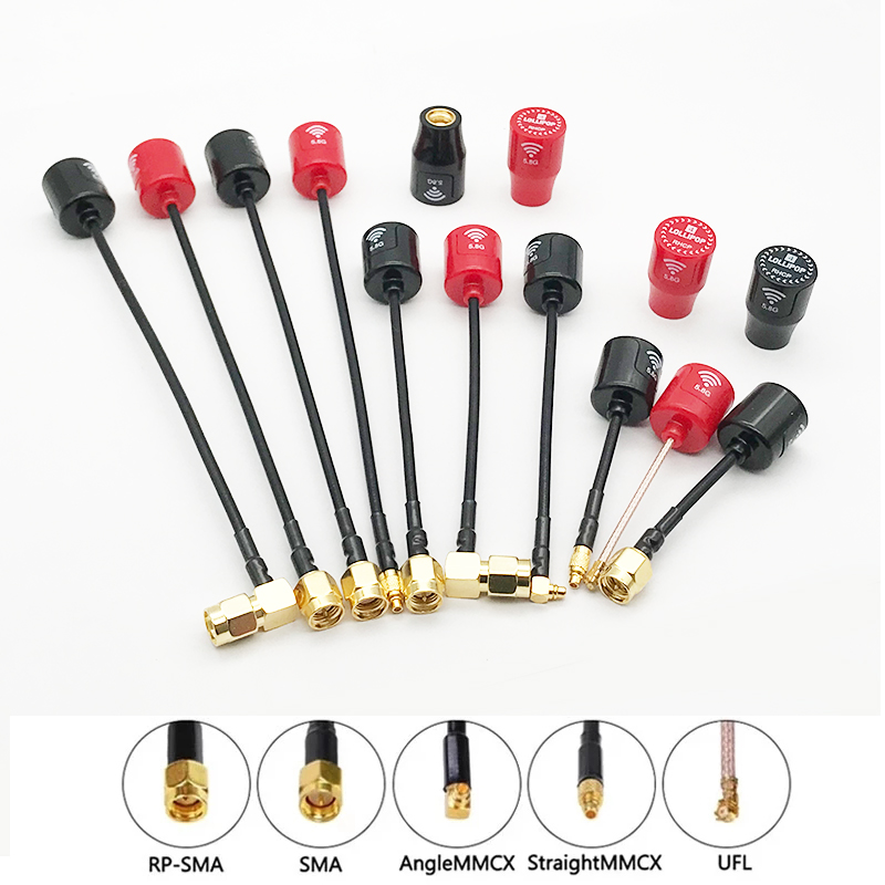 Nowa antena Lollipop 4 Smaller and lighter 5.8G 2.5dBi Gain RHCP Antenna SMA RP-SMA MMCX UFL Connector For RC FPV Racing Drone Model