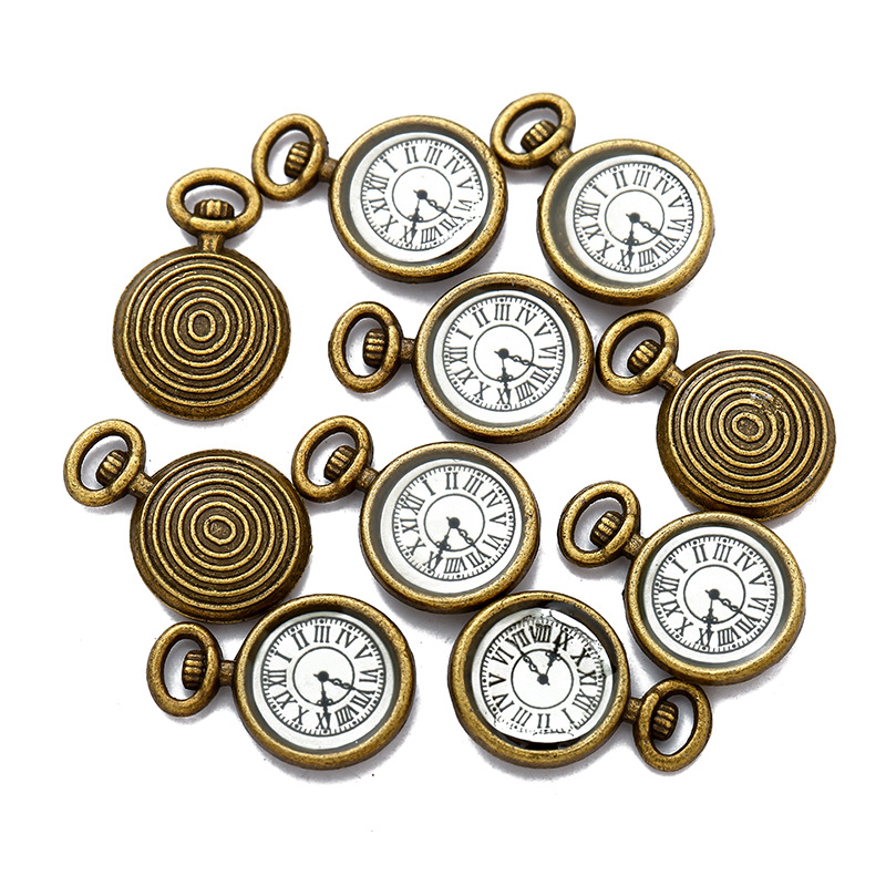 10ชิ้น/ล็อตเคลือบโลหะโบราณโบราณนาฬิกา Charms จี้ DIY Handmade สร้อยคอต่างหูพวงกุญแจอุปกรณ์เสริมเครื่องประดับ