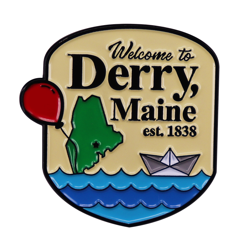 Alfiler esmaltado de bienvenida a Derry, insignia de pin esmaltado, de la película, de la película, de nail