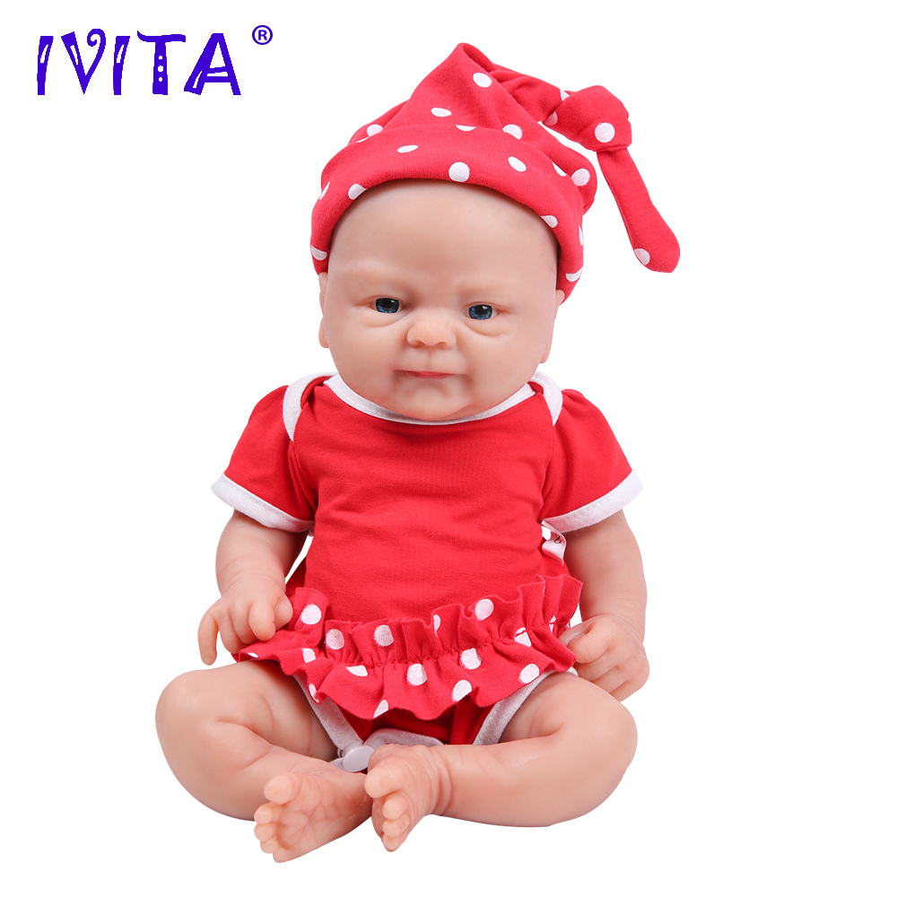 Ivita-赤ちゃんの女の子のための完全なシリコンボディ,14インチ,1.65kg,柔らかくてリアルな赤ちゃんのおもちゃ