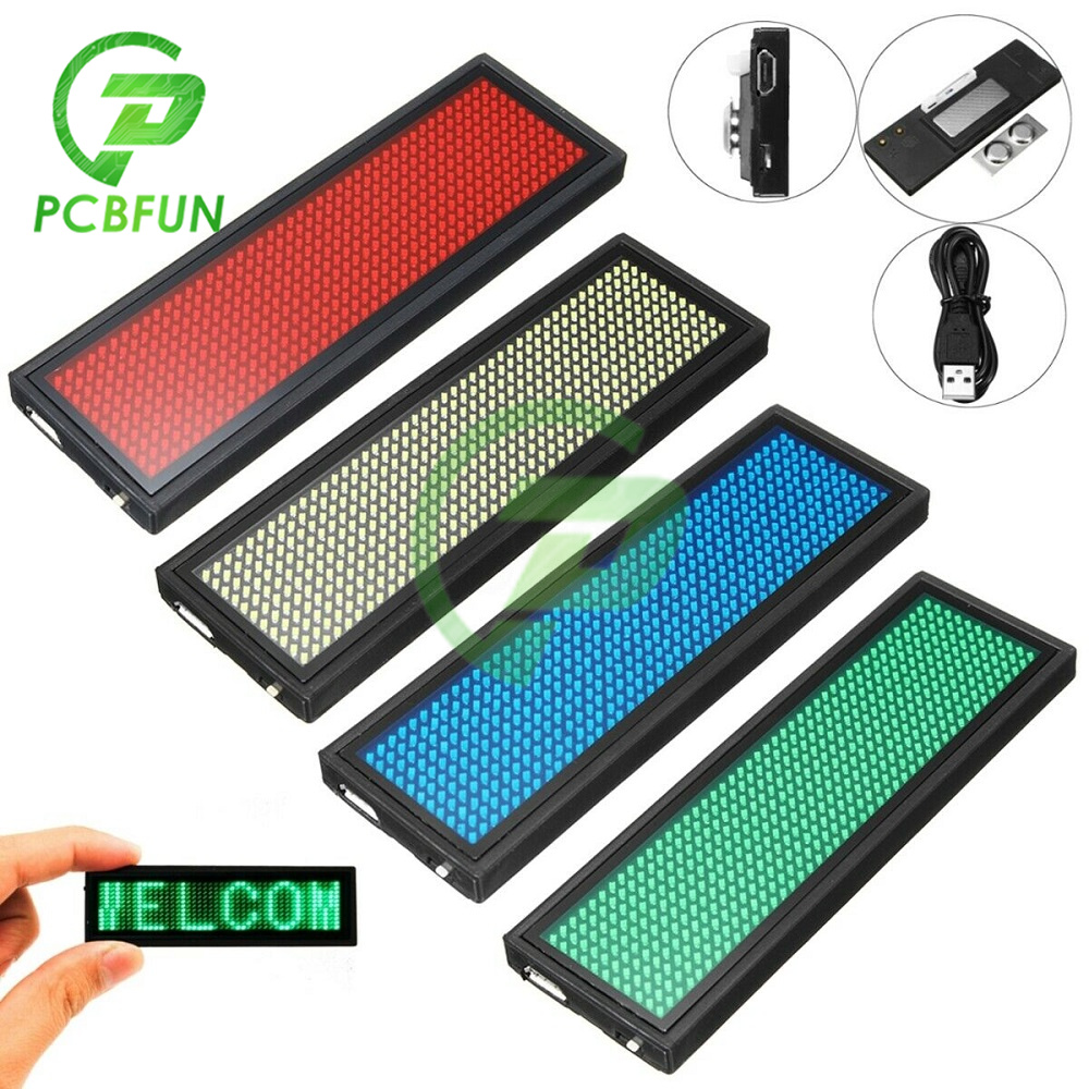 Badge LED numérique Bluetooth Rechargeable, Message défilant Programmable, Mini étiquette nominative LED, Module de Badge, prise en charge de 15 langues