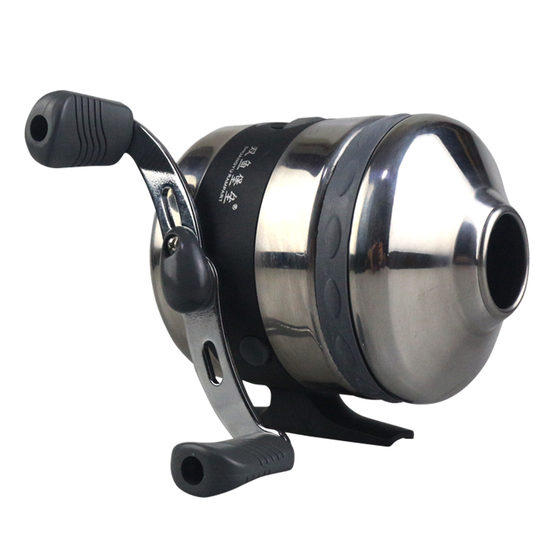 Large Fishing Spincast Reel BL40 Stainless steel  Outdoor Slingshot fish Shooting with 5# Nylon line 40M Wristband