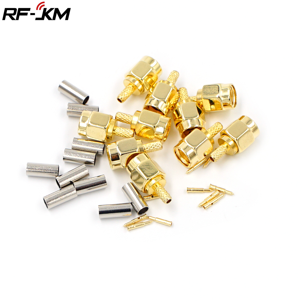 10 sztuk wysokiej jakości SMA męski zacisk wtyku dla RG174 RG316 RG178 RG179 LMR100 kabel RF złącze