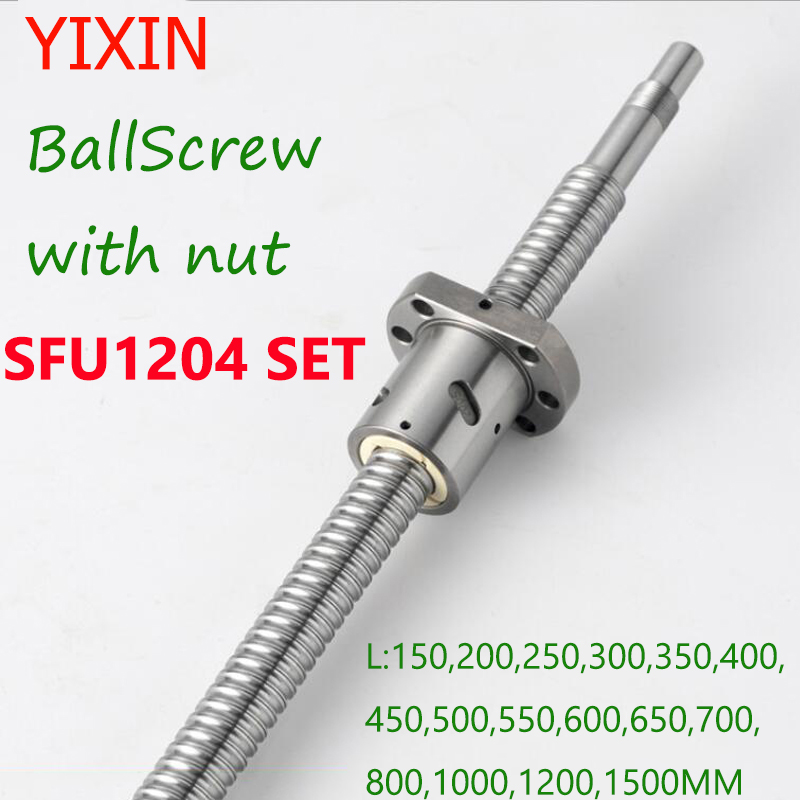 SFU1204 C5 Шариковый винт с фланцем 1204 Одинарная шариковая гайка с обработанным концом Настраиваемая обработка любого размера для 3D-принтера с ЧПУ