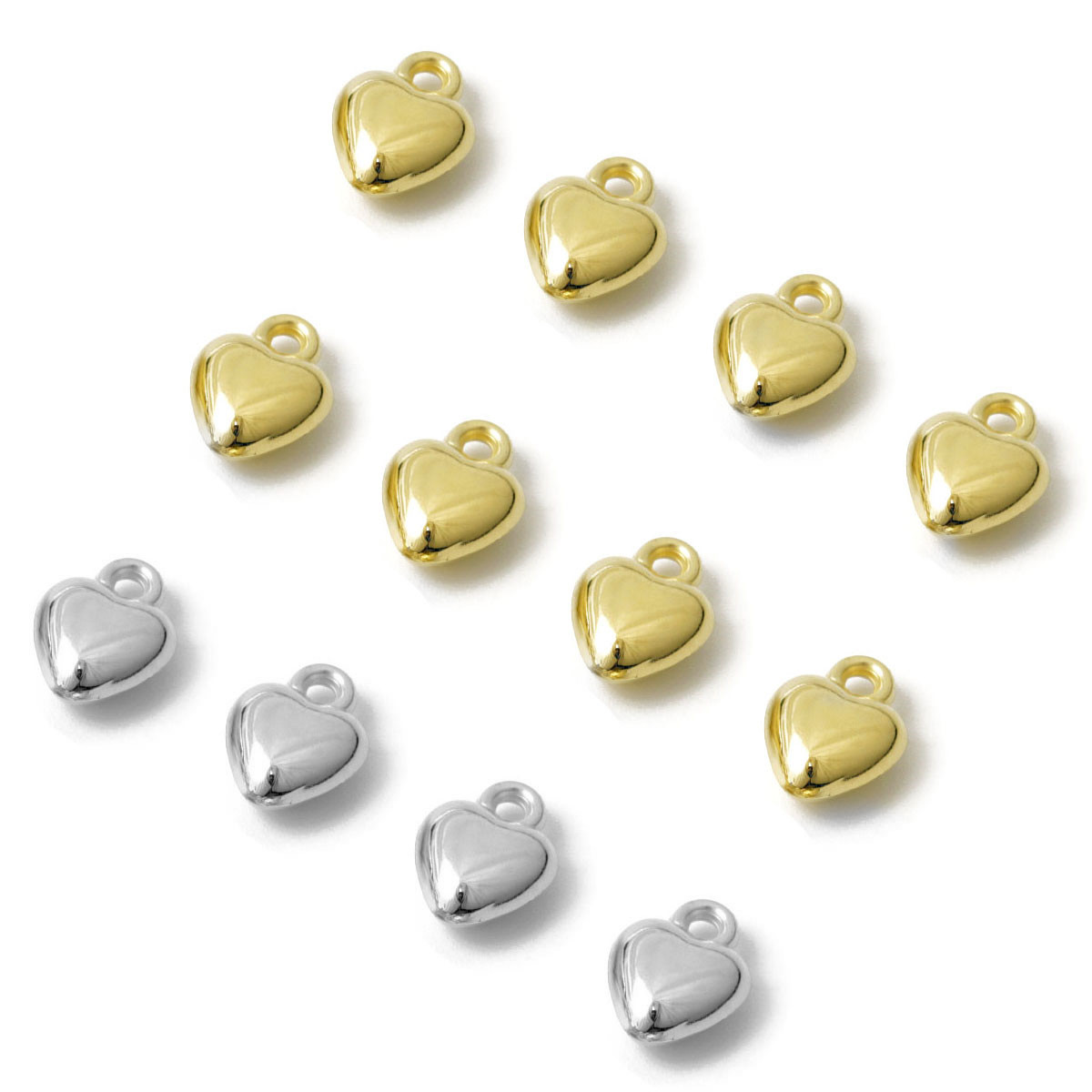 100 pz/lotto 10x8mm Colore Oro CCB Cuore di Fascino Del Pendente Perline Con Appeso per la Collana Del Braccialetto Gioielli FAI DA TE Che Fanno All'ingrosso