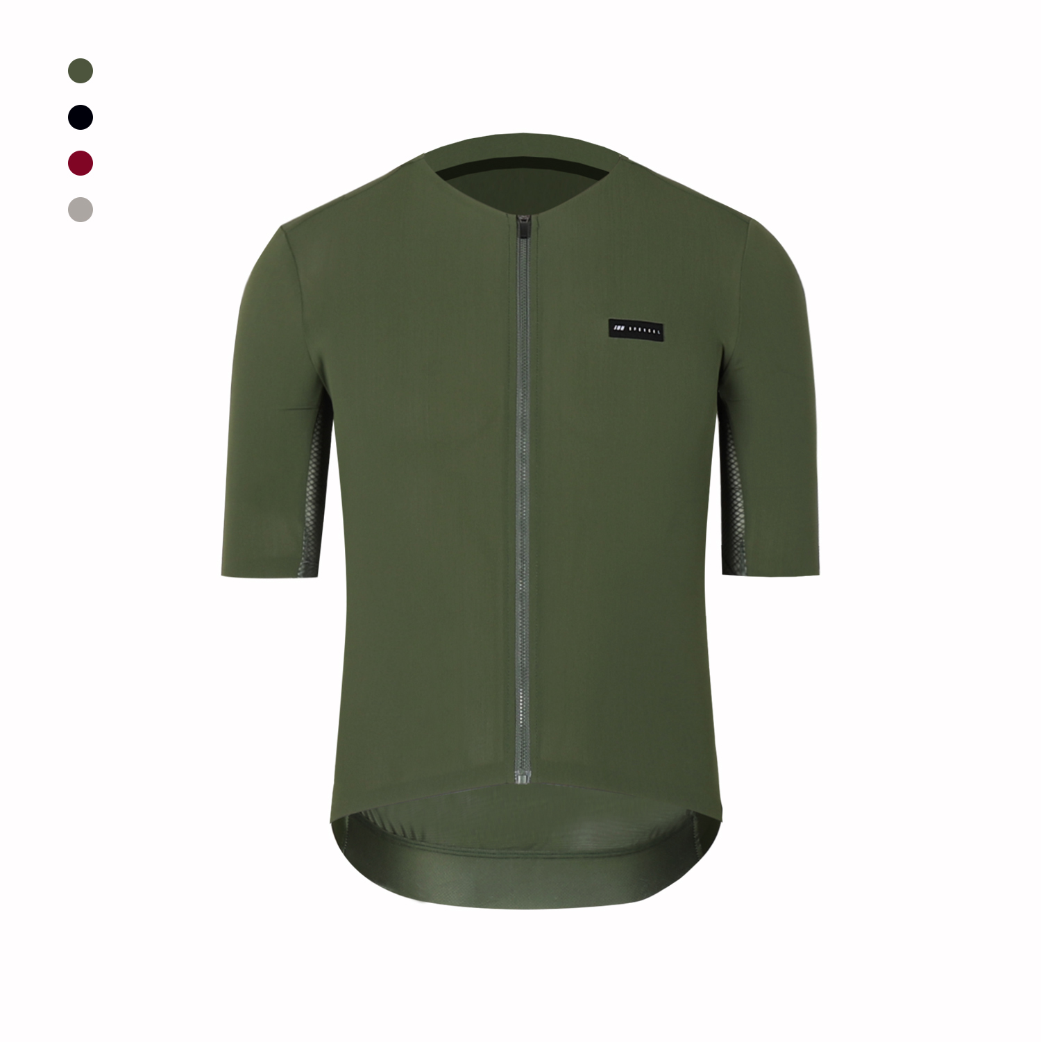 SPEXCEL 2021 nouveau tissu Coldback UPF 50 + Pro Aero maillots de cyclisme à manches courtes sans couture sans col conception fermeture éclair poche vert