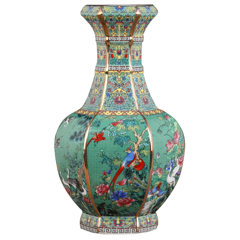 Jingdezhen-Vase carré en porcelaine émaillée, ornements de porche, collection officielle antique