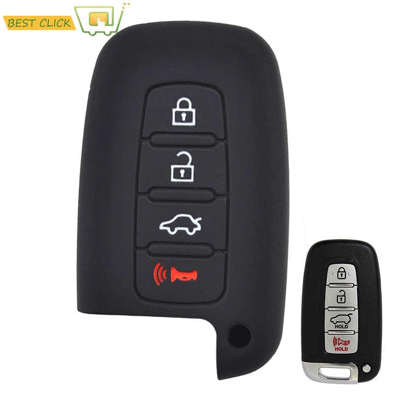 Funda de silicona para llave de coche, Protector de carcasa Fob sin llave para Hyundai Azera/Grandeur Elantra Genesis i30 Sonata Equus Tucson voester