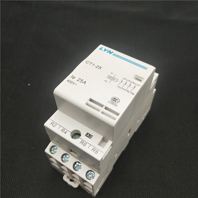 Contactor Modular CT1-25 4P 16A 20A 25A 220V 400V ~ 50/60HZ para el hogar, contactor Modular 4NO 2NO 2NC 4NC