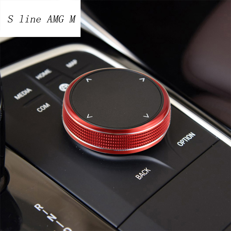 Mobil Styling Interior Konsol Tombol Multimedia Bingkai Switch Knob Mencakup Stiker Hiasan untuk BMW 3 Series G20 G28 Auto Aksesoris