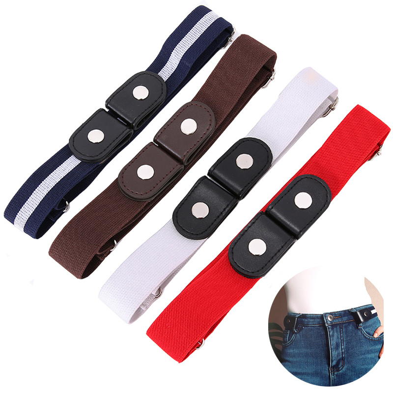 Cinturón sin hebilla para hombre y mujer, cinturón elástico Invisible para pantalones vaqueros, sin hebilla, envío directo