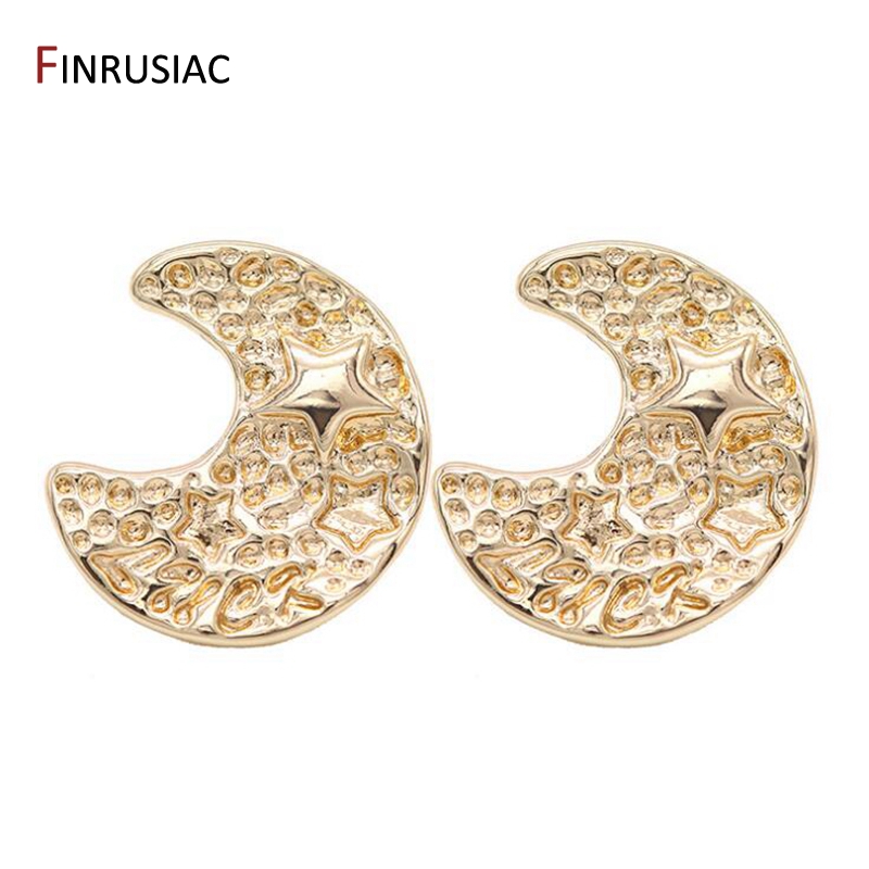 Atmosfer Kualitas Tinggi Bulan Anting-Anting Untuk Membuat Perhiasan Dengan 14K Emas Berlapis Dan 925 Jarum Perak Anting-Anting Temuan Komponen