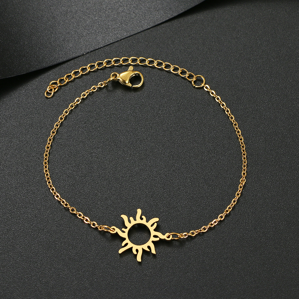 Pulseras de acero inoxidable, superventas, tótem de sol, pulsera con dije de cadena a la moda para mujer, joyería para fiesta, boda, amigos, los mejores regalos