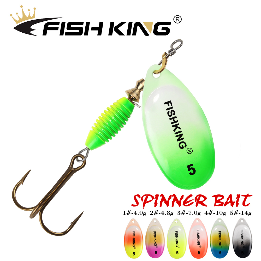 FISH KING Umpan Pancing Logam Baru 4G 4.8G 7G 10G 14G Umpan Putar Umpan Keras Kualitas Tinggi Kail Treble Umpan Pancing untuk Pike
