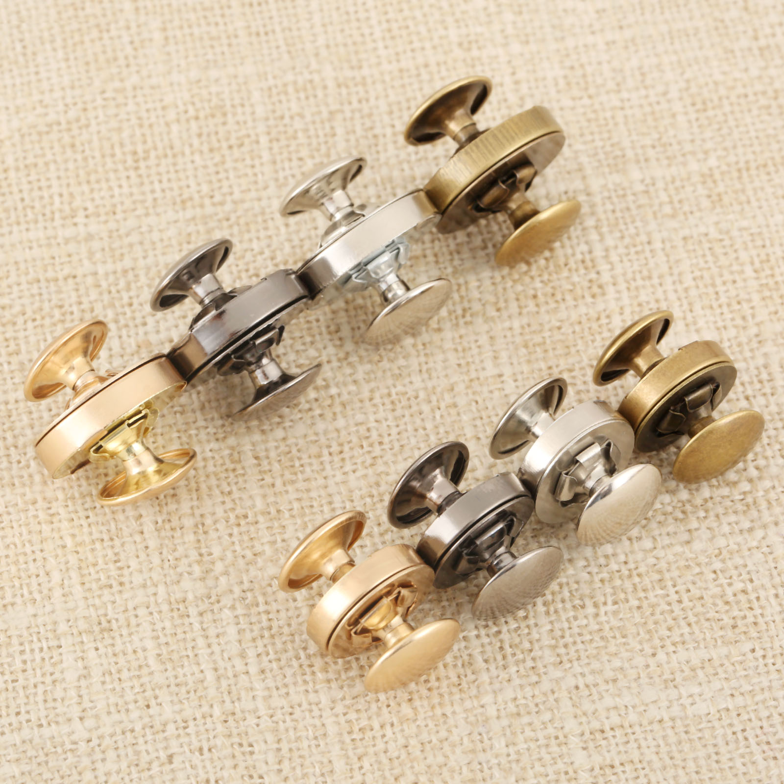 10 pièces boutons-pression magnétiques en métal Double Rivet fermoirs boutons de fixation sac presse boucle boutons sacs à main sac à main vêtements bricolage 14/18mm