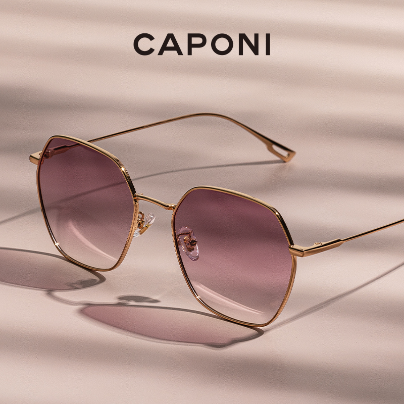 CAPONI Gradienten frauen Sonnenbrille Polarisierte Mode Marke Designer Sonnenbrille Anti UV Ray Ursprüngliche Dekorative Shades CP21015