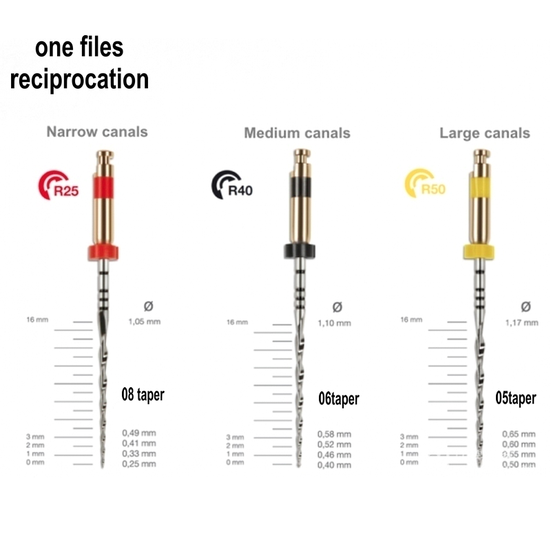 Gigi Reciprocating File 25Mm R25/R40/R50 Hanya Satu File Timbal Balik NITI File Gigi Endodontik Kedokteran Gigi Endo Instrumen