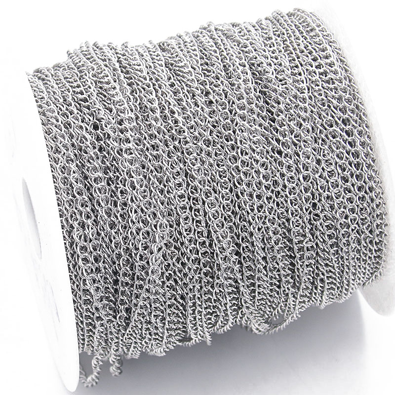 Sweet Bell 10Meters/Lot 3 Size Stainless Steel Chain Spool For DIY Handmade Jewelry Accessories Making