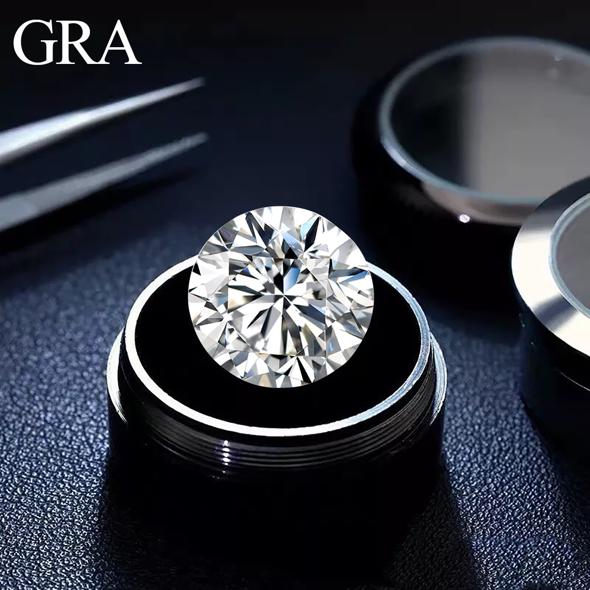 Lose Diamant-Moissanit-Stein, 3 mm bis 15 mm, D Farbe, rund, Brillantschliff, lose Perlen für feines Schmuckmaterial, Stein-zertifiziert