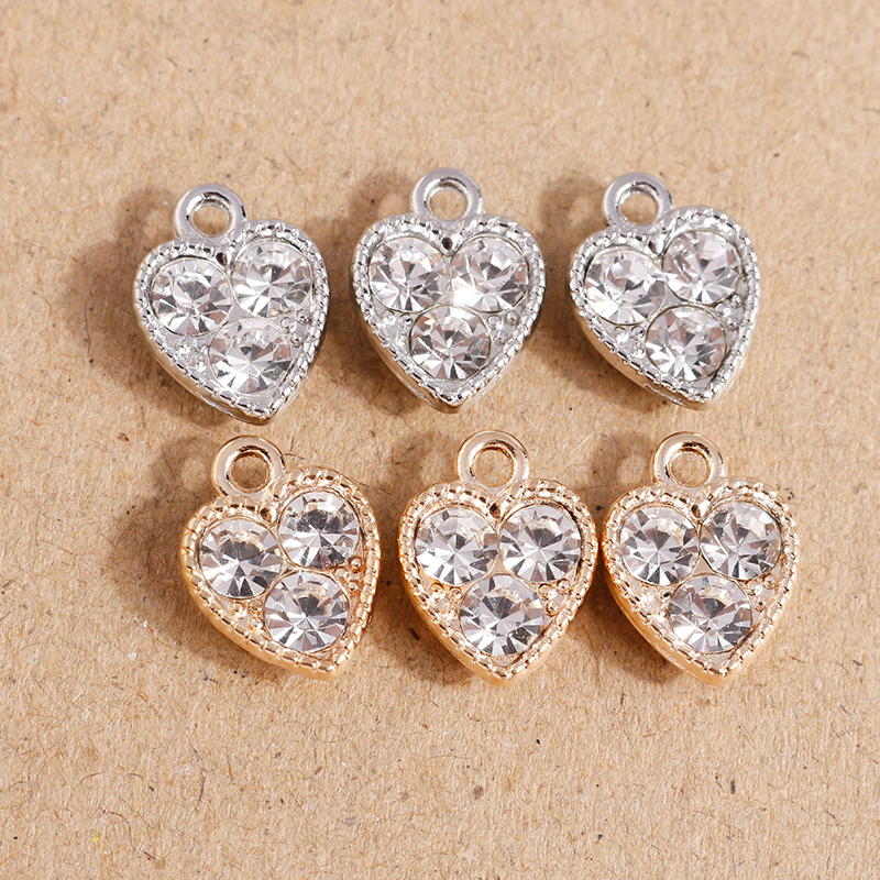 Breloques en forme de cœur d'amour en cristal, 10x13mm, 10 pièces, pour la fabrication de bijoux, pendentif, collier, boucles d'oreilles, Bracelet, accessoires, fournitures