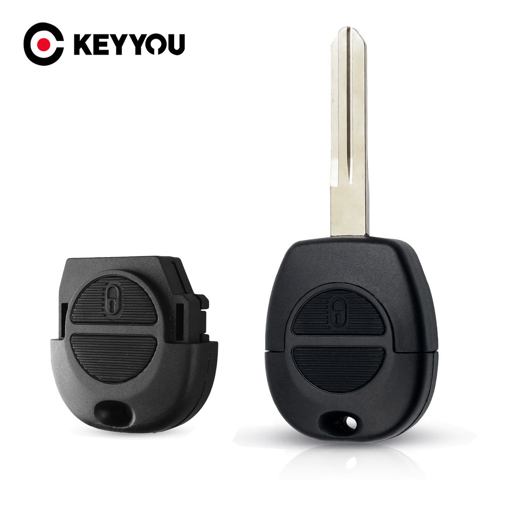 KEYYOU dobrej jakości 2 przyciski zdalnego kluczyka samochodowego obudowa pilota do wymiany Nissan Micra Almera Primera X-Trail