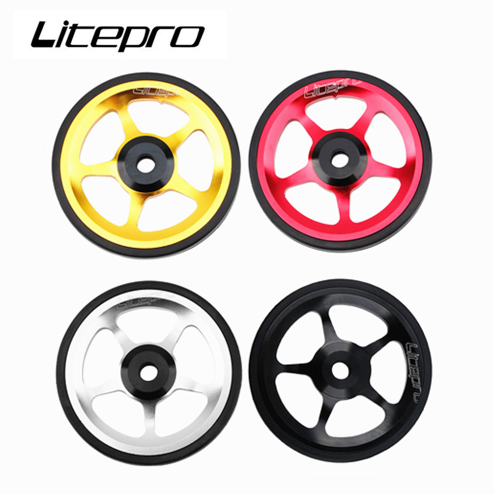 Litepro vélo pliant roue facile pour Brompton alliage d'aluminium CNC Easywheel ultraléger roulement scellé roues poussoirs pièces de cyclisme