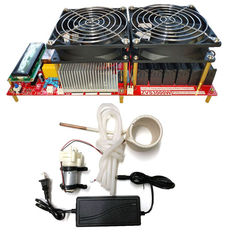 High Frequency Indução Aquecedor Módulo, Flyback Driver, boa dissipação de calor, Bobina, Bomba, Power Adapter, 55A, ZVS, 3000W