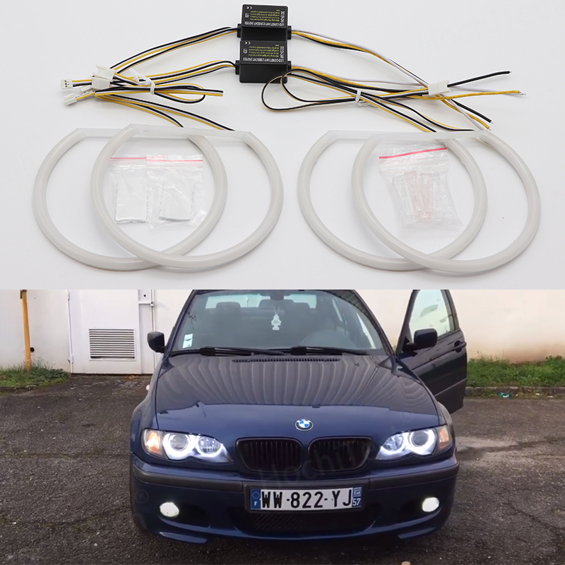 Faro a LED bianco Angel Demon Eyes Kit Angel Eyes Light per BMW serie 3 E46 Sedan Touring Wagon Coupe Compact 1998-2005