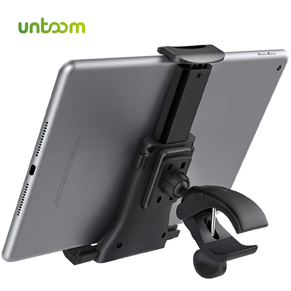 Soporte para tableta de bicicleta Untoom, cinta de correr para gimnasio interior, soporte para manillar para tableta, soporte para teléfono móvil para dispositivos iPad de 4-12 pulgadas