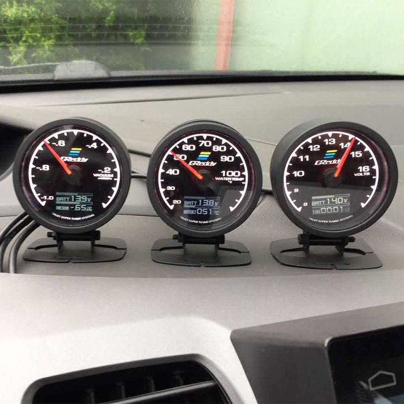 GReddi Boost Gauge Temperatura del agua Pantalla LCD de 7 colores Turbo Presión de aceite RPM Tacómetro Medidor de carreras 62 mm 2,5 pulgadas con sensor