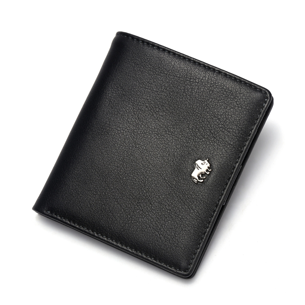 Portefeuilles courts pour hommes, porte-monnaie en cuir véritable, blocage RFID, Mini portefeuille porte-carte, petits hommes, fermeture éclair, poche pour pièces de monnaie, W9317, livraison gratuite