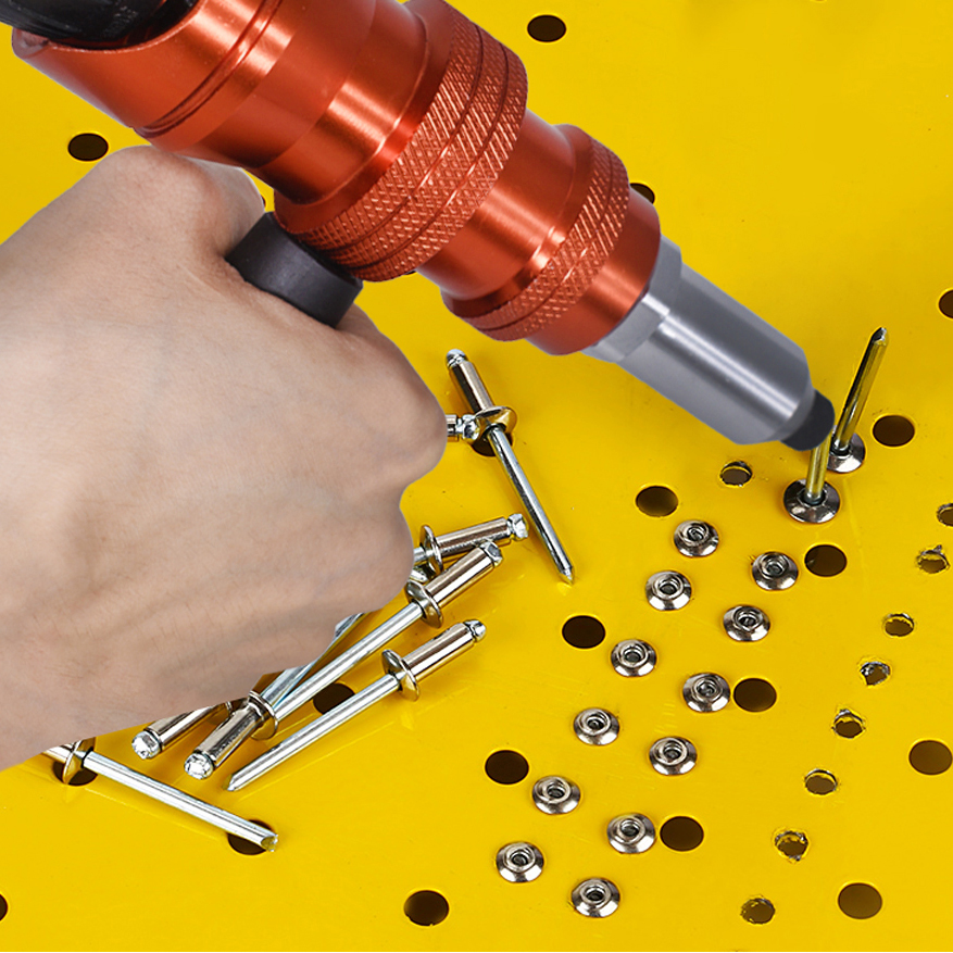 อัพเกรดไฟฟ้าRivet Gun 2.4 มม.-4.8 มม.โลดโผนอะแดปเตอร์ใส่สว่านไร้สายอลูมิเนียมRivet Nut Riveterใส่เล็บเครื่องมือ