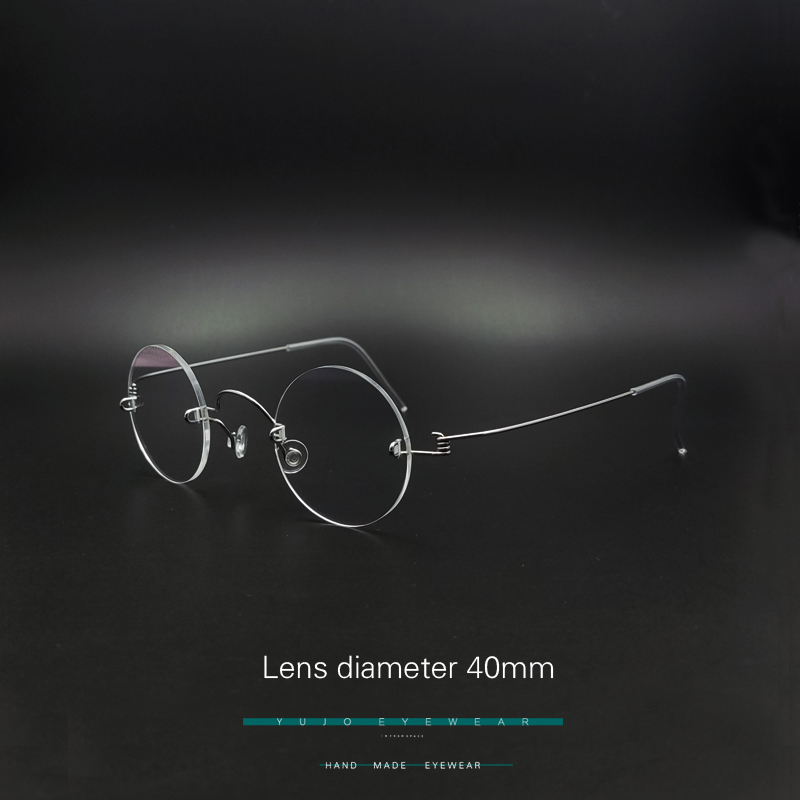 มือ Vintage รอบแว่นตาไร้กรอบขนาด40มม.ไม่มีสกรู Retro รอบแว่นตา Presbyopia