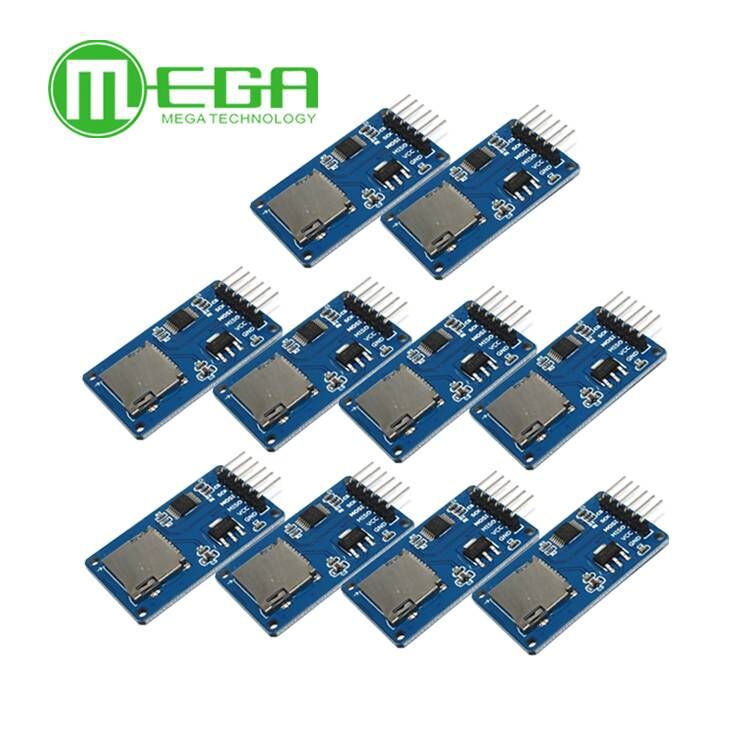10 pçs/lote cartão Micro SD mini módulo leitor de cartão TF interfaces SPI com chip conversor de nível para arduino