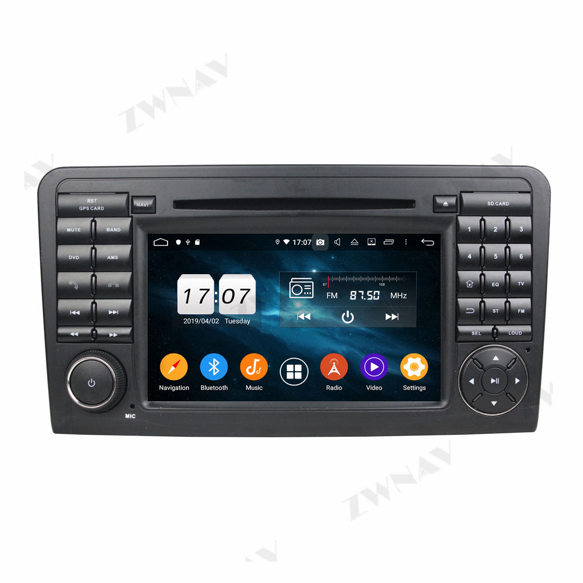 Pemutar Multimedia mobil, 2 din layar Android 12.0 Untuk Benz ML Kelas W164 mobil 2005-2012 radio stereo GPS navi head unit auto stereo