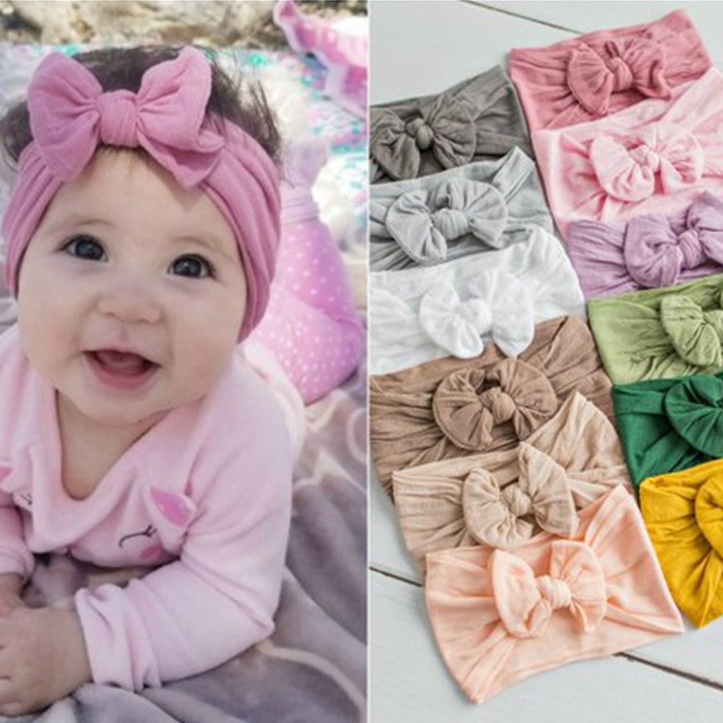 Bebê menina bandana infantil acessórios de cabelo arcos recém-nascidos presente elástico criança bandagem fita macio bowknot fotografia