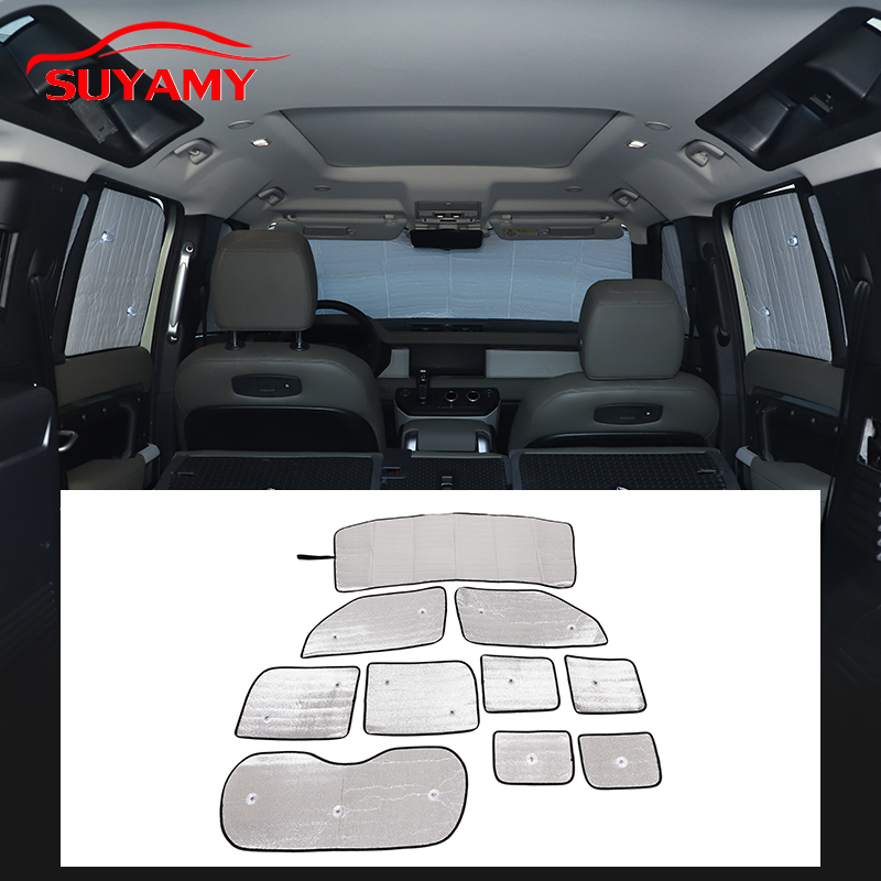 Osłona przeciwsłoneczna na szybę samochodową z przyssawką do Land Rover Defender 90 110 130 2004-2025, zasłona przeciwsłoneczna, ekran przeciwsłoneczny