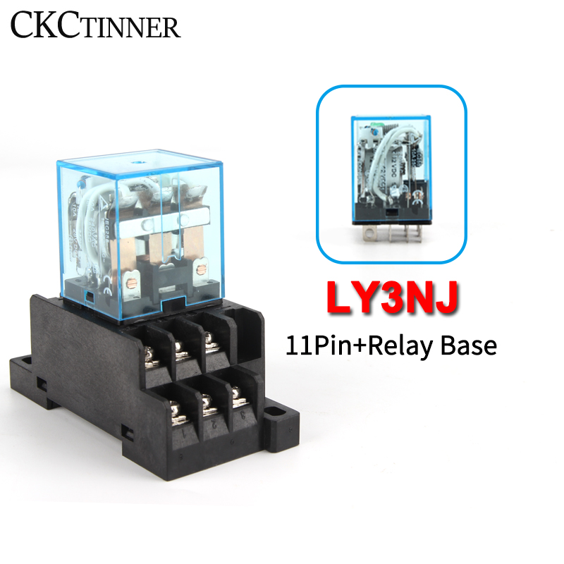 Промежуточное реле HH63P LY3NJ 10A Micro Маленькое электромагнитное реле ACDC12V24V AC110V 220V 380V с 11-контактным цоколем PTF11A