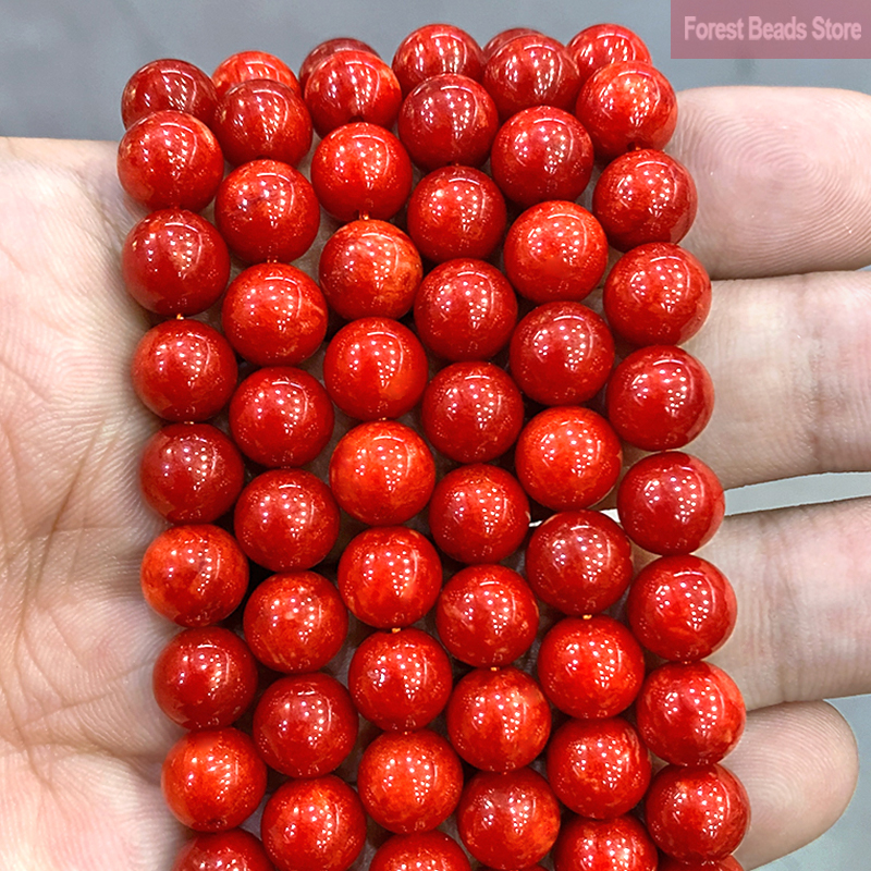 Suave vermelho calcedônia jasper contas de pedra natural redonda solta espaçador contas para fazer jóias diy pulseira 15 "strand 6/8/10/12mm