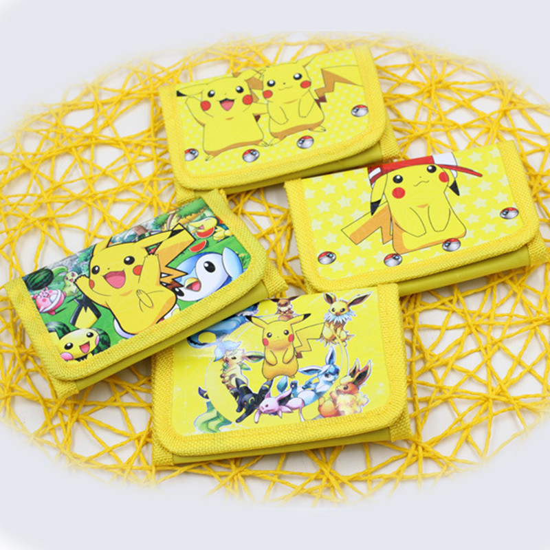 Portefeuille pour enfants Pokemon, portefeuille avec figurine Pikachu, sac à cartes, porte-monnaie en PVC, cadeaux de noël pour enfants, jouet aléatoire