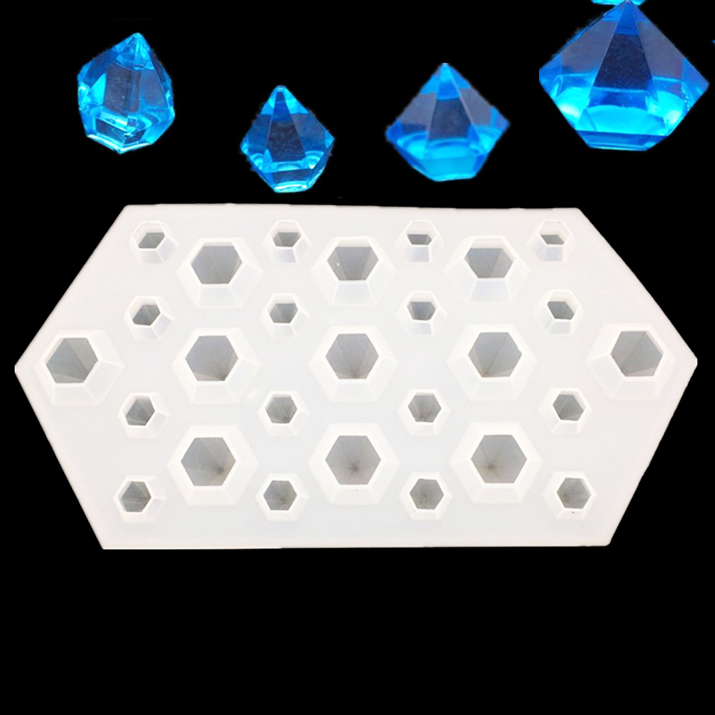 Duża forma silikonowa 3D w kształcie diamentu, miękka, przezroczysta forma do żywicy UV, urocze materiały do rękodzieła, wysokiej jakości forma silikonowa do biżuterii.
