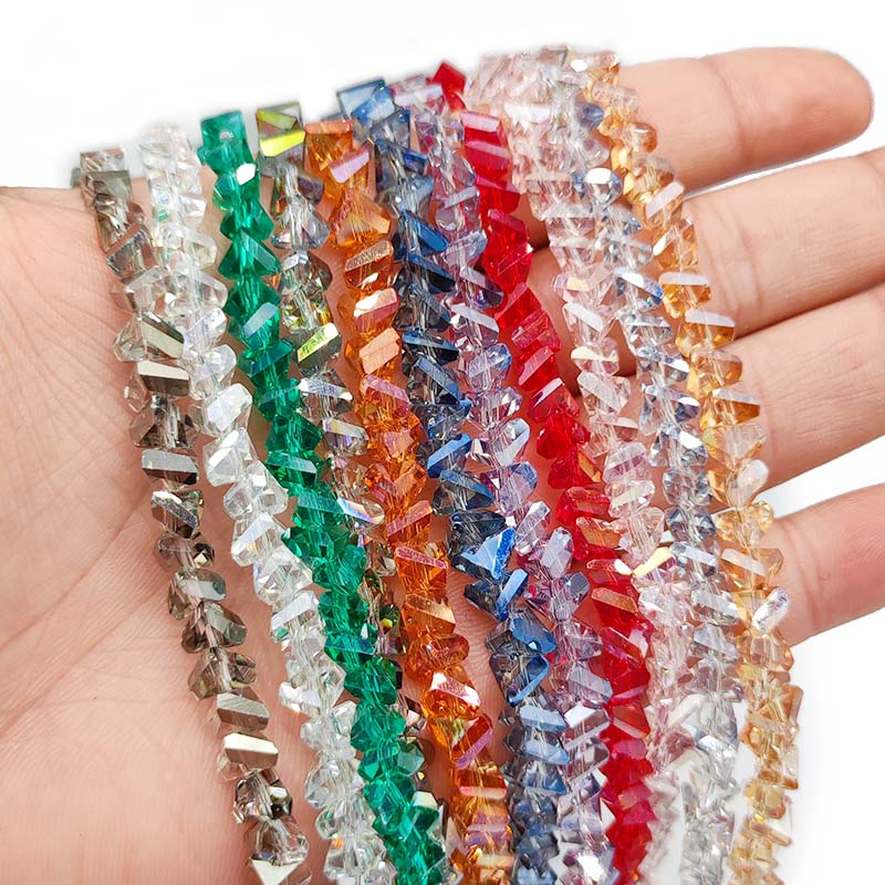 Perles en cristal autrichien en forme de Triangle, 6mm, 90 pièces, pour la fabrication de Bracelets, de bijoux, accessoires de bricolage, vente en gros
