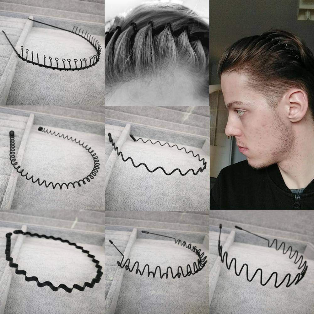 Fashion Zwart Golvend Hoofdbanden Voor Heren Vrouwen Unisex Wassen Clips Basic Sport Haarbanden Hair Styling Gereedschap Accessoires