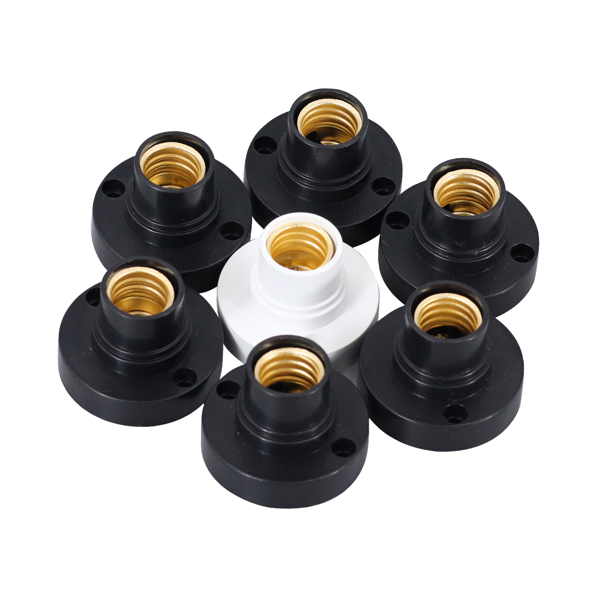 5 teile/los Kunststoff E14 Basis mit Loch für Draht, Schraube Glühbirne Lampenfassung Halter, Weiß Basis Lampenfassung, led Glühbirne Halter
