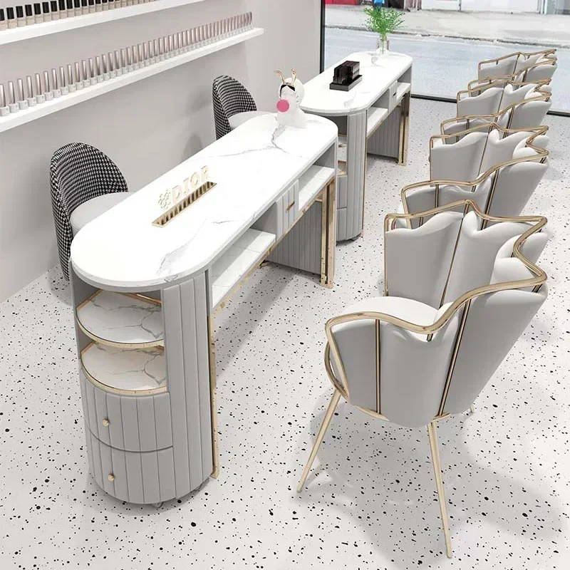 Professionele manicuretafel Salon Nageltafels Bureau Schoonheidsapparatuur Stofafscheider Mobilier Onglerie Professionnelle Furniture