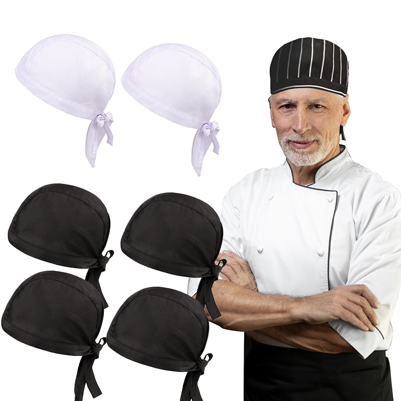 2 or 4 PCS Unisex Top Chef Pirate Hat Hotel Restaurant Canteen Bakery Kitchen Work Wear Master Cook Forward Cap Waiter Hats