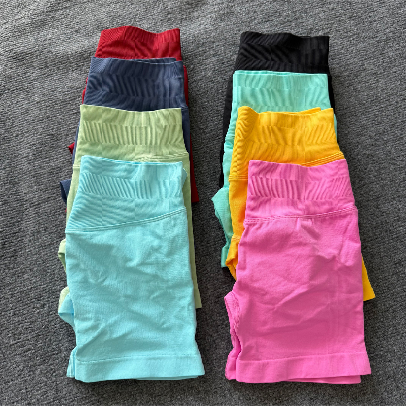 Gym Shorts Women Fitness Sports Shorts Low Ribbed Band Yoga Shorts Workout Scrunch Butt Seamless Leggings