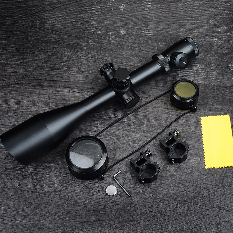 NUOVO Cannocchiale Tattico M1 6-24x60 AO per Caccia all'Aperto, Ottica Illuminata con Mirino Rosso e Verde, Rotazione Laterale